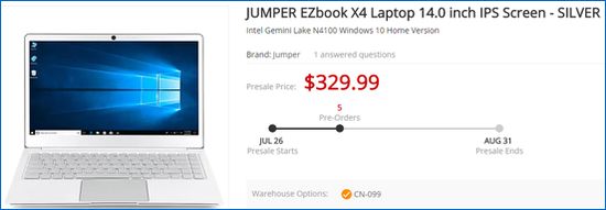 Gearbest Jumper EZBook X4